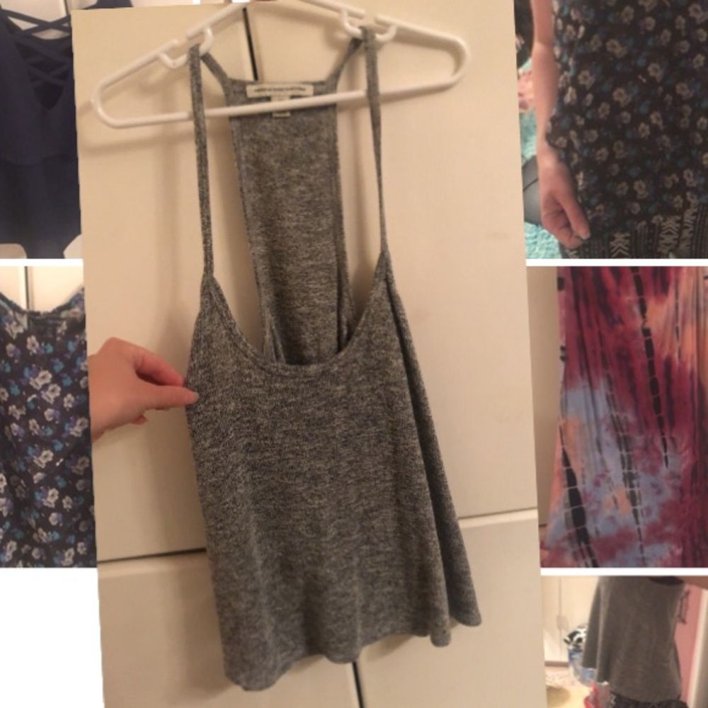 Super stretchy & comfy grey knit crop tank!